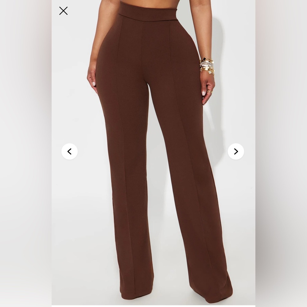 Fashion Nova Chocolate Brown Straight Leg Pants